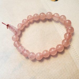 Rose Quartz Bead Stretch Bracelet Artisan Handmade Fashion Women Design Style